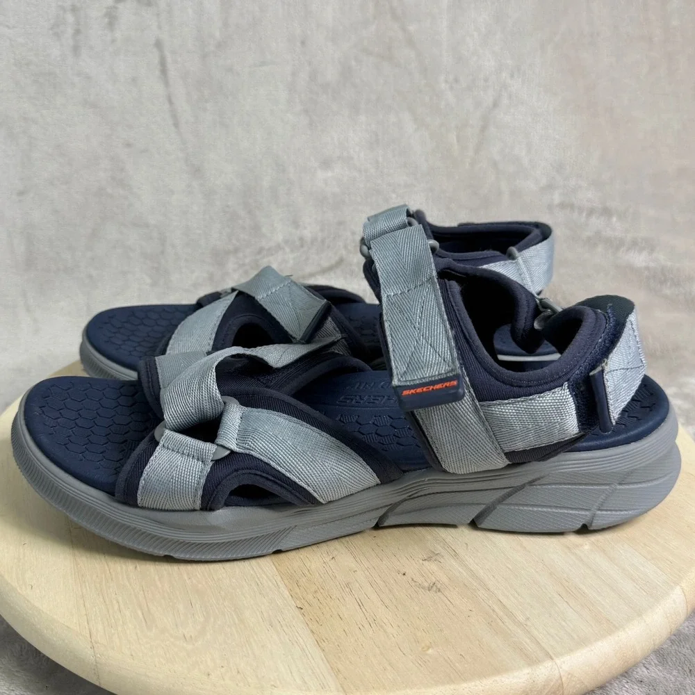Skechers Relaxed Fit Mens‎ Navy Grey Athletic Hiking Sandals 237050 Size 12